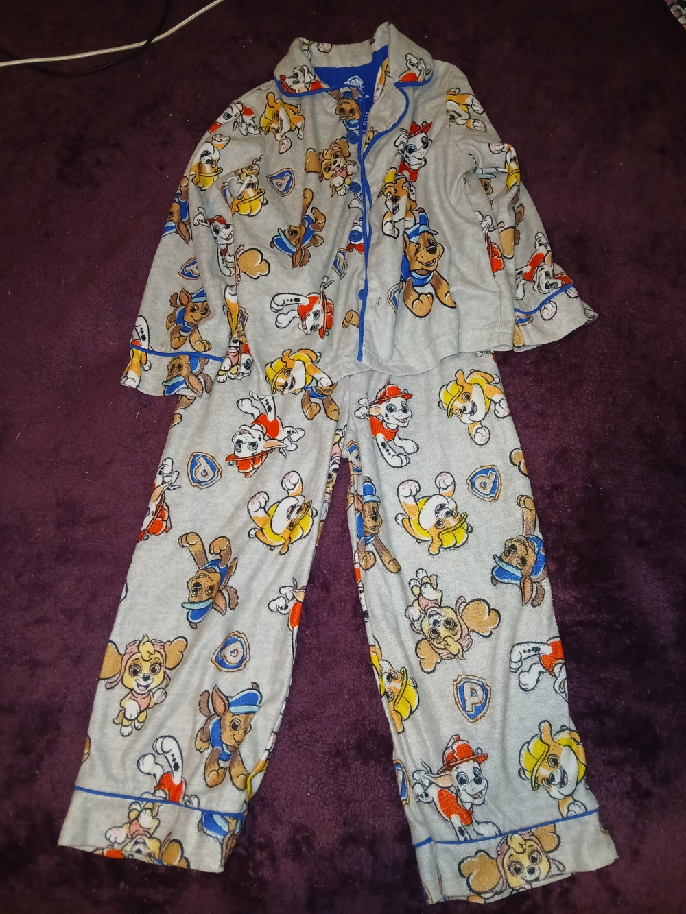 Paw Patrol Gray Pajama Set with Multicolor Character Print